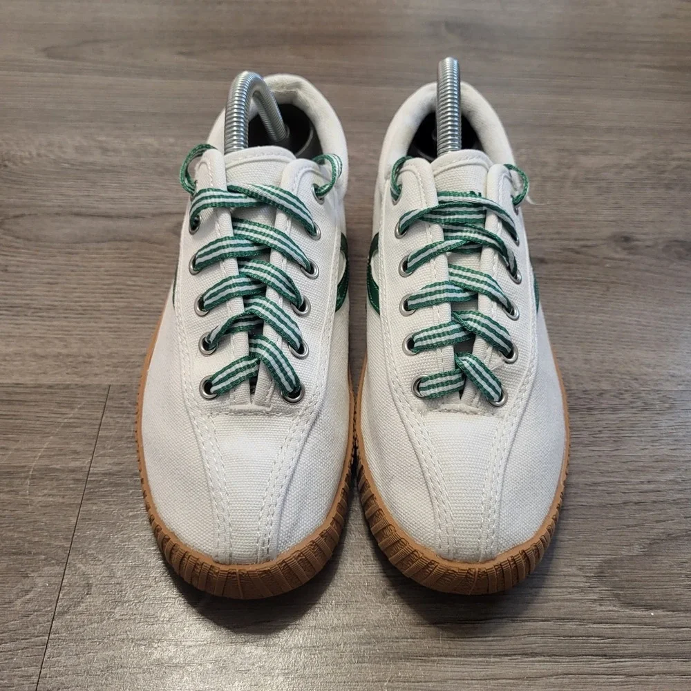 Tretorn Nylite Plus‎ Canvas Sneakers Mens White Green Low Top Tennis Shoes 6.5